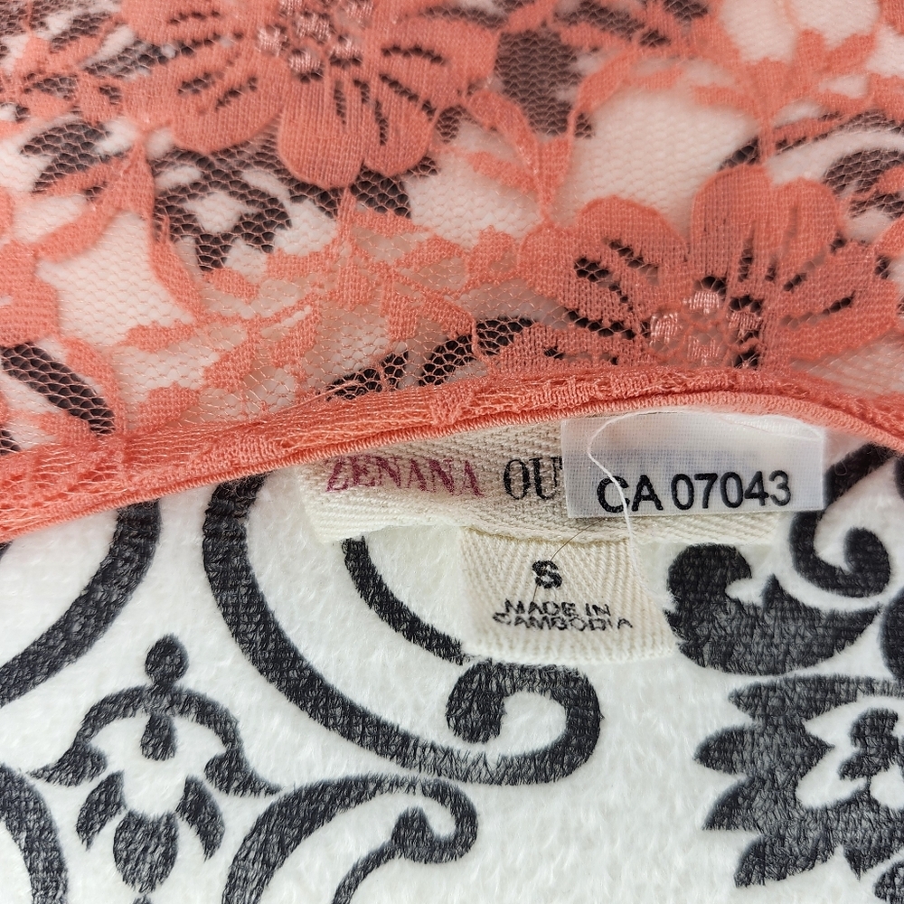 ZENANA OUTFITTERS Peach Lace Bralette - Small - Picture 5 of 5